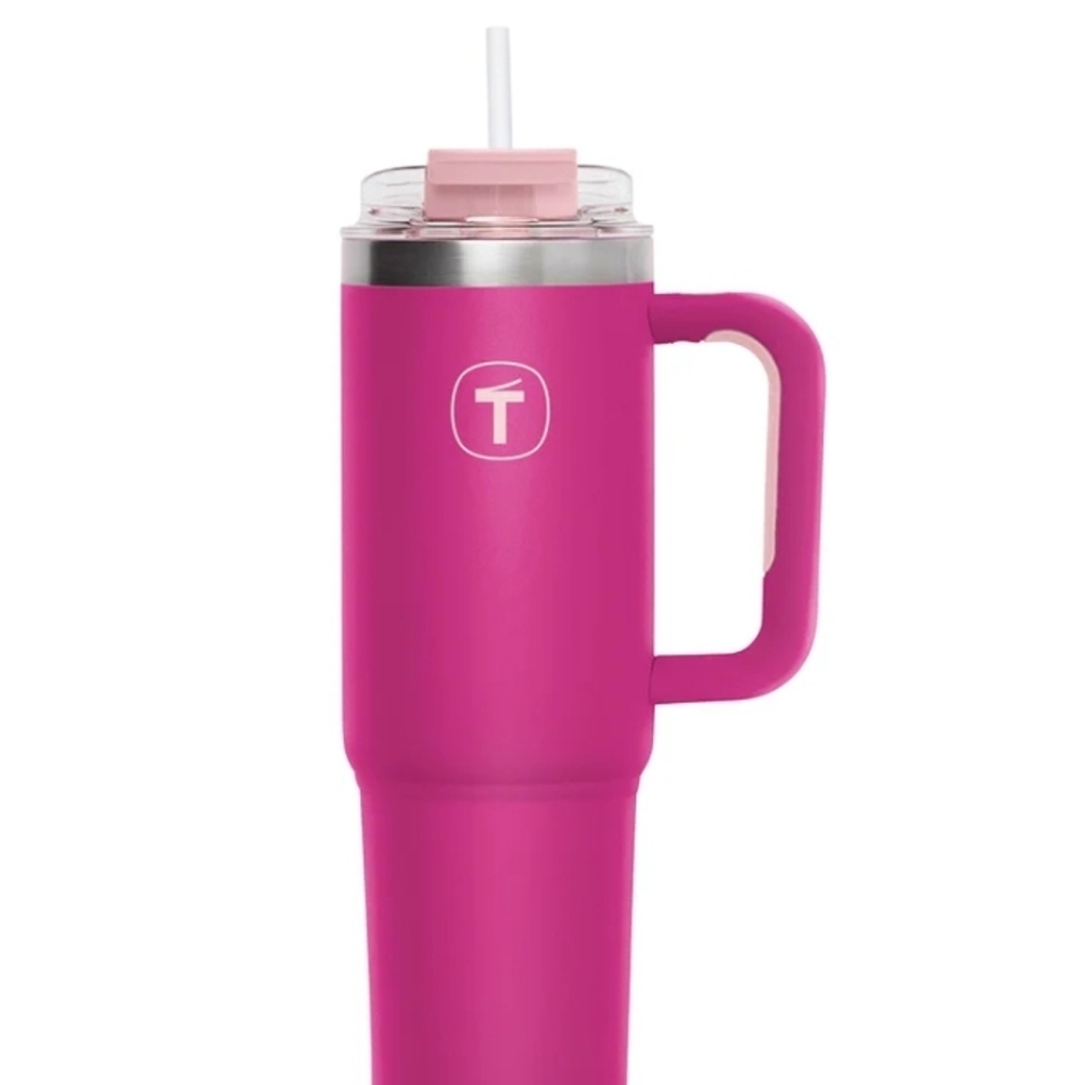 Tupperware Pink Insulated Party Tumbler with Handle